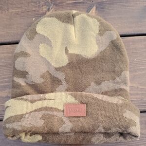 Levi's Kids Camo Double Cuffed Stretch Knit Beanie Tan-Brown Unisex Kids Adult